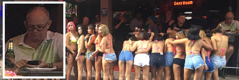 Lineup of girls outside Ruby Bar Pattaya